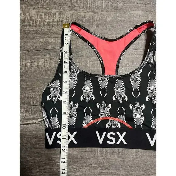 Victoria's Secret VSX Racerback Sports Bra, Black and Pink Zebra, Size S - Picture 6 of 8